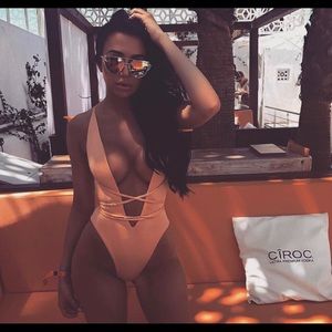 Peach Fishtail One Piece Swimsuit